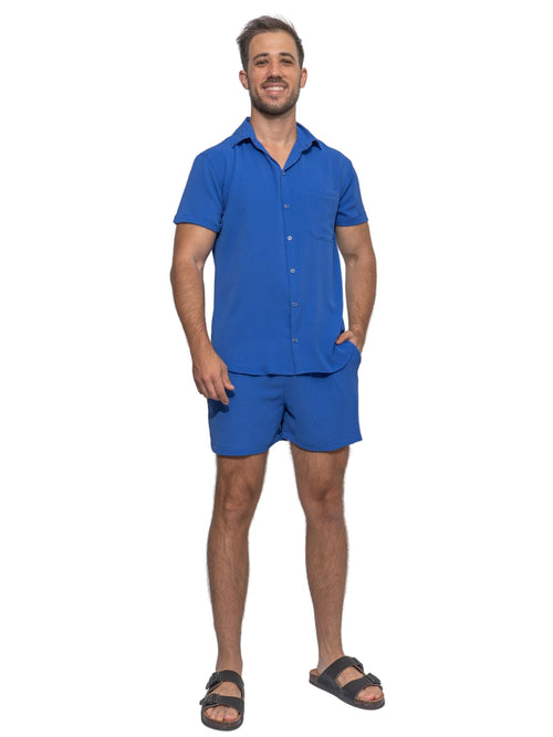 Conjunto de Camisa y Short Color Azul Rey